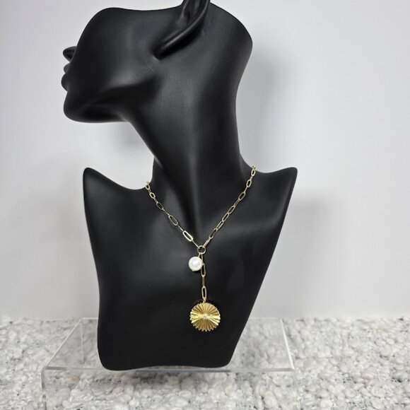 Adornia 14K Yellow Gold Vermeil Pearl Drop Y-Necklace - Picture 2 of 5